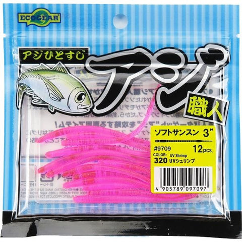 ECO-GEAR Aji Soft Sansun 3.0" Aji Soft Plastics - UV Shrimp