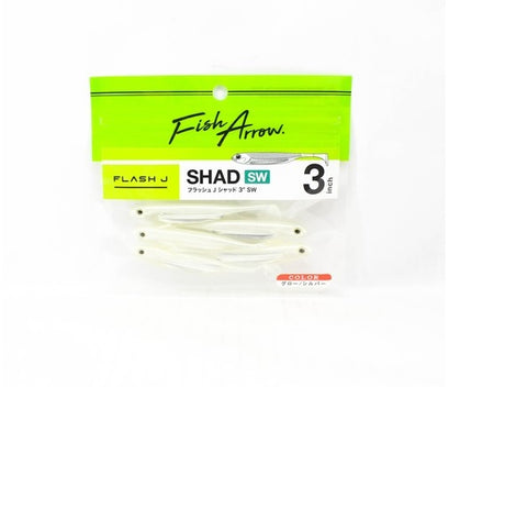 FISH ARROW Flash J Shad 3" Aji Soft Plastic - Glow/Silver