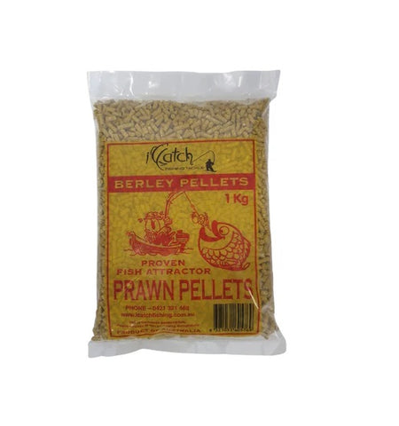 ICATCH Burley Prawn Pellets ISO Fishing Berley 1kg Bag tackle online australia