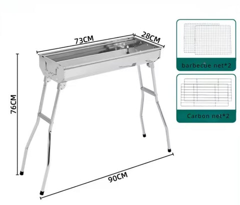 STAINLESS STEEL CAMPING CHARCOAL BBQ ( CLEARANCE SALE ) Camping Tackle Online Australia