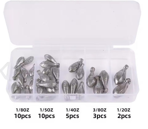 TOA Fishing Sinker Pack - 30pcs, [fishing tackle], [fishing lures] - Tackle Online Australia 