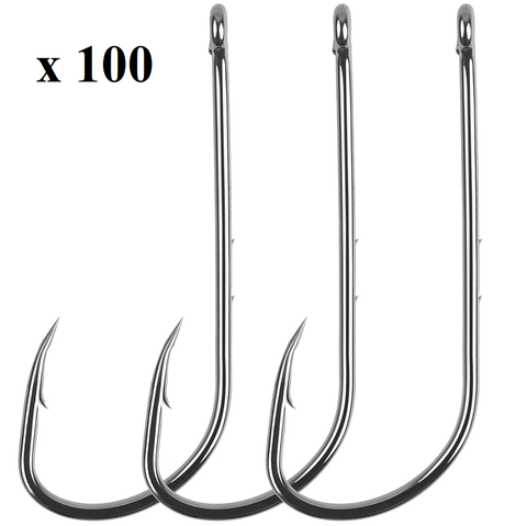 TOA Long Shank Bulk Hooks 4/0 - 100 Pack fishing hooks