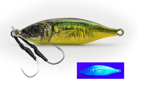 LITTLE JACK Metal Addict 40g Type 06 - GREEN/GOLD UV 05, [fishing tackle], [fishing lures] - Tackle Online Australia 