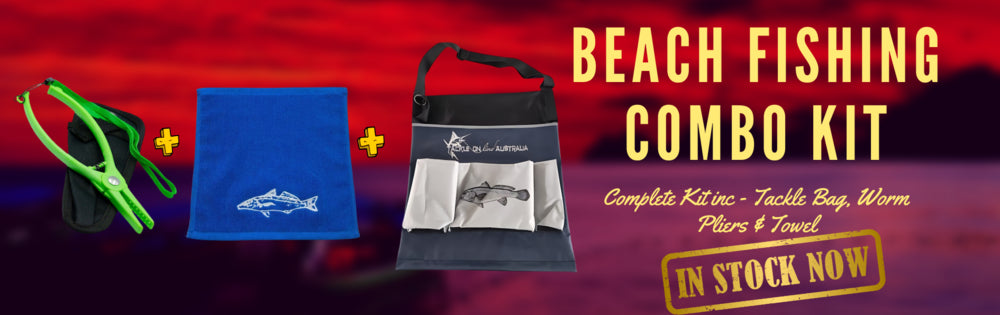 Tackle Online Australia Beach fishing Bag worm plier and towel fishing combo kit